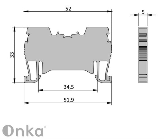 ONKA 1,5mm2 jousikiskoliitin DIN-kiskoliitin 2-johtiminen sininen, 1020005