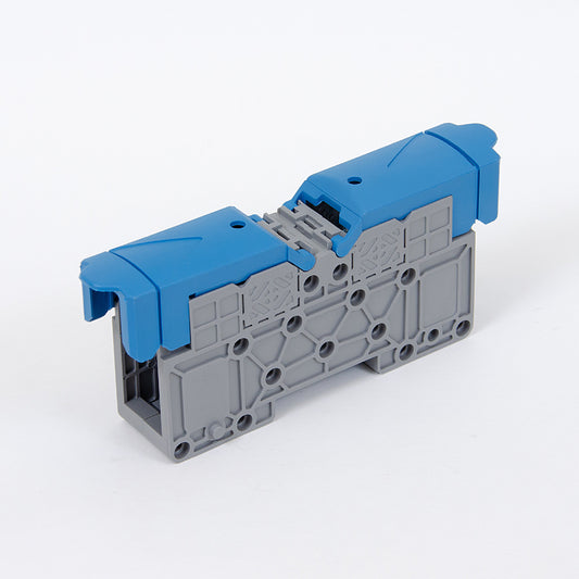 ONKA 50mm2 M8 screw rail connector DIN rail connector with protective cover, blue, 1030034