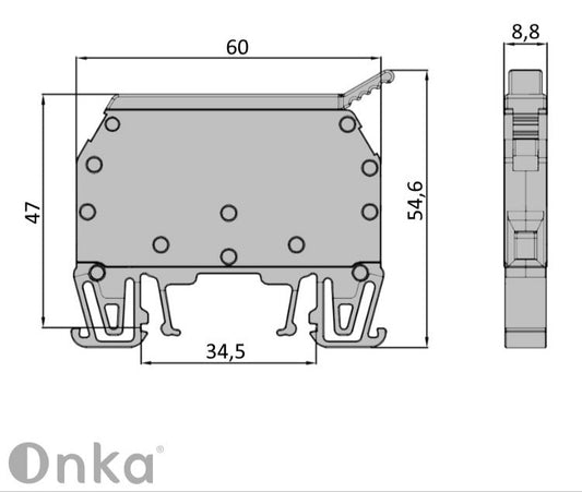 ONKA 6mm2 screw-type fuse connection (fuse not included) grey, 1010241