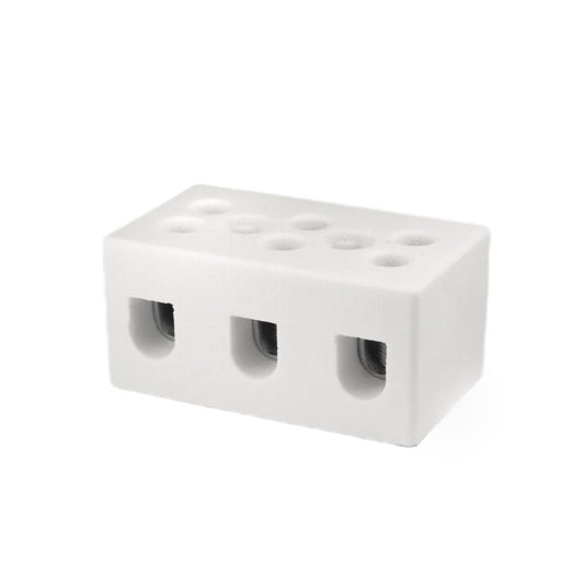 ONKA 2.5-4mm2 / 3-rail Steatite / Ceramic / Porcelain Connector - PORCELAIN TERMINAL BLOCK, 1070003
