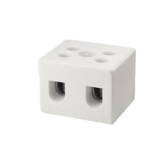 ONKA 0,75-1,5mm2 / 2-johdin Steatiitti / Keraaminen / Posliini liitin - PORCELAIN TERMINAL BLOCK, 1070001