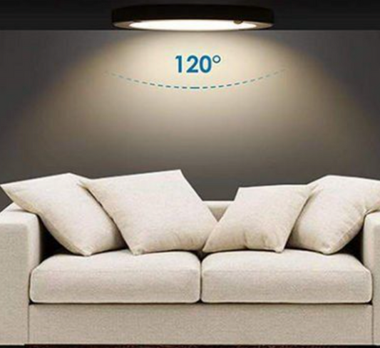 Ohut musta kehys LED 20W ohut kattovalaisin plafoniera PIR-liiketunnistimella pyöreä kylmä valkoinen / 6500K YL14-1810-S