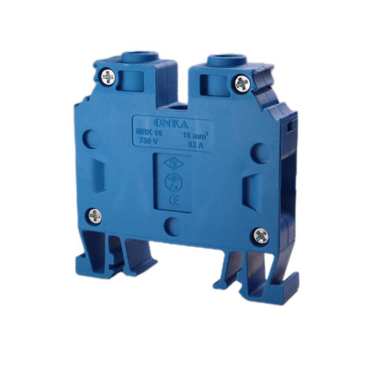 ONKA 16mm2 Screw rail terminal DIN rail terminal 2-wire blue, 1010055