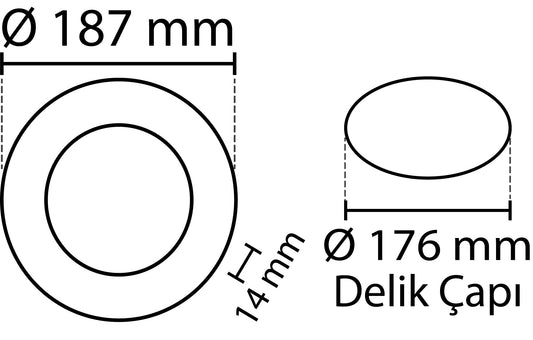 2 kpl SLIM LED-paneeli kylmän valkoinen /6500K 15W / 1350Lm pyöreä upotettu pyöreä (virtalähde sisältyy) 6500K YL10-1500