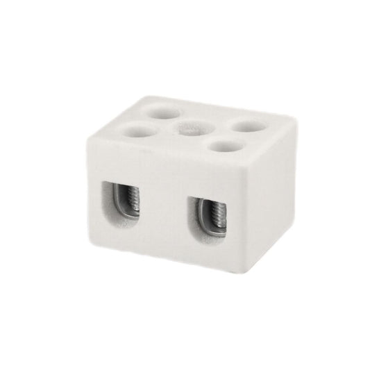 ONKA 4-6mm2 / 2-kiskoinen steatiitti / keraaminen / posliiniliitin - PORCELAIN TERMINAL BLOCK, 1070004