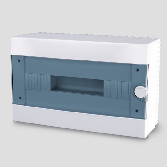 ARS Modulaarinen kytkinkaappi 16 MOD (16 sulaketta), pinta-asennettava kytkinkaappi, muovia, läpinäkyvä ovi IP40, 346124