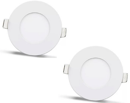 2kpl - pyöreä LED-paneeli 3W / 270Lm lämmin valkoinen pyöreä upotettu (virtalähde sisältyy) 3200K YL10-0301