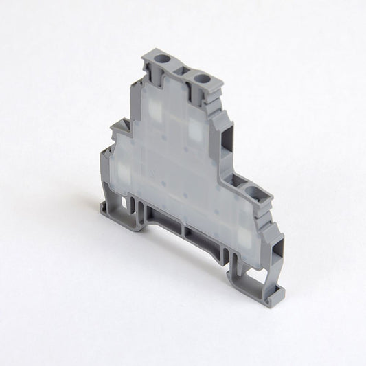 ONKA 2.5mm2, 2-level screw rail terminal DIN rail terminal 4-wire gray, 1010332