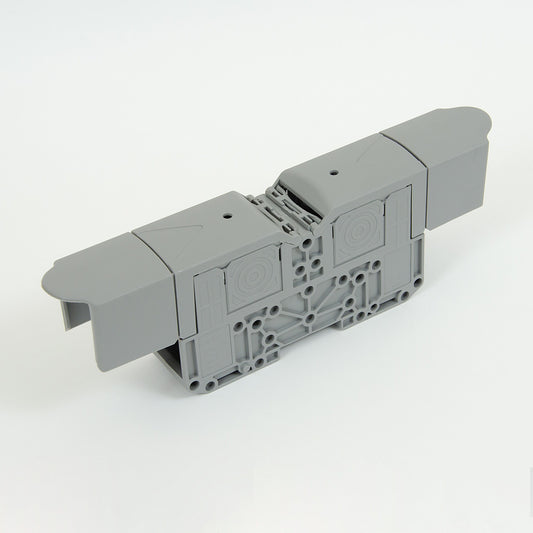ONKA 120mm2 M10 ruuvikiskoliitin DIN-kiskoliitin suojakannella, harmaa, 1030073
