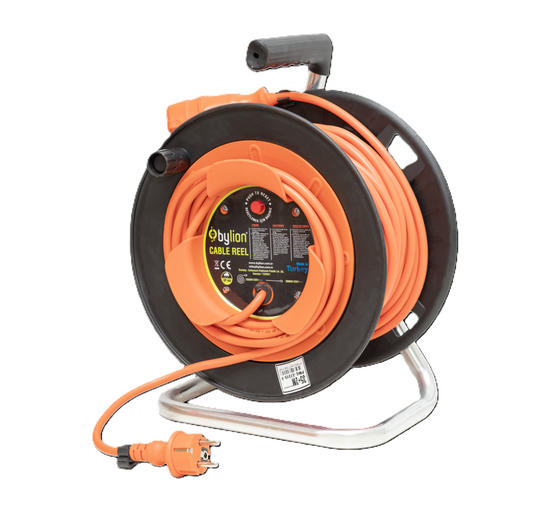 Kaapelikela IP20 ranskalainen tyyppi, 4x pistorasia 3G2,5mm² L=40m+2m Kaapelin väri: oranssi, ranskalainen tyyppi