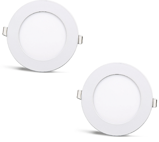 2 kpl - pyöreä LED-paneeli 6W / 540Lm kylmänvalkoinen pyöreä upotettu (virtalähde sisältyy) 6500K YL10-0600