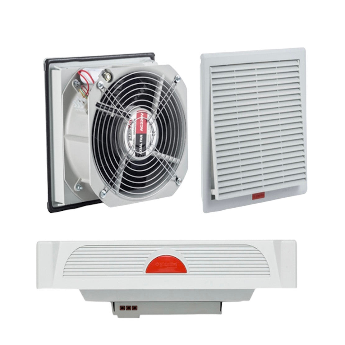 Fans, grilles and filters for distribution cabinets