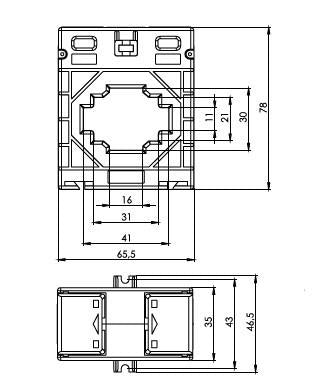 ONKA Virtamuuntaja - VIRTamuuntaja 400/5A, 40MM, CLASS 0.5S, 2.5VA (TK404005303 / 80011766)