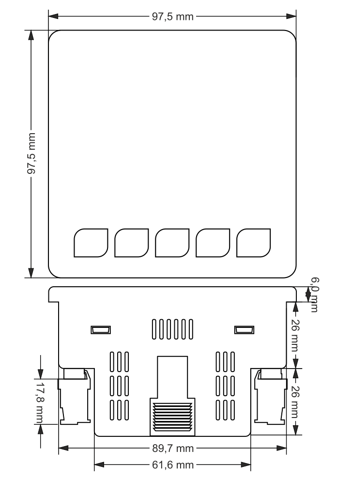 3-phase panel-mounted RS485 voltage-frequency-power-energy-current multimeter