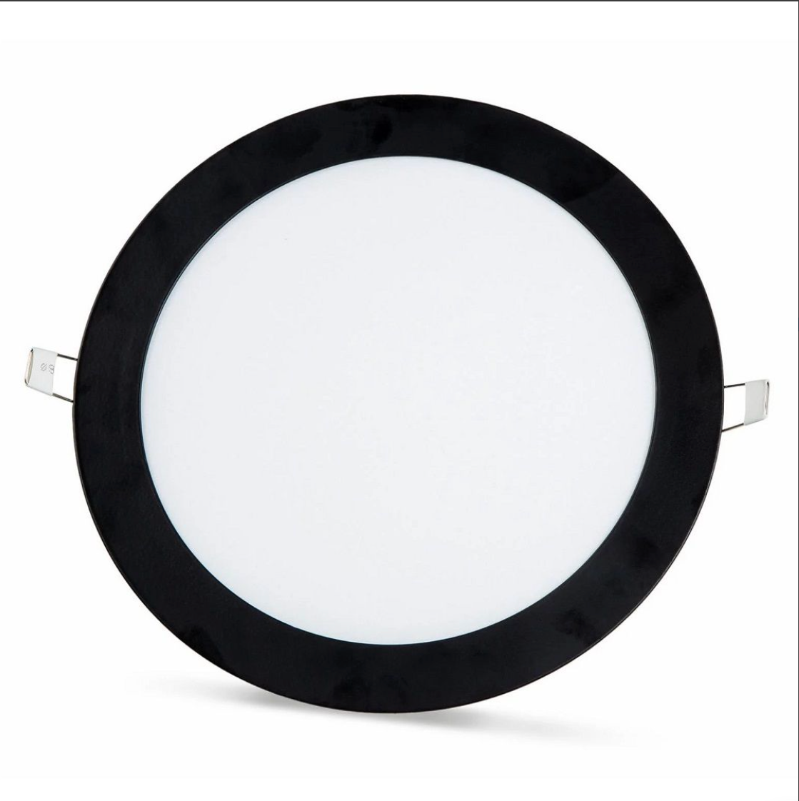2 kpl - SLIM LED-paneeli musta runko kylmävalkoinen /6500K 18W / 1620Lm pyöreä upotettu pyöreä (virtalähde sisältyy) 6500K YL10-1800-S