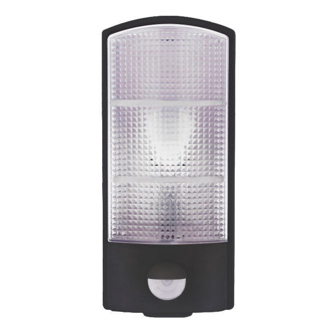 Wall-mounted LED lamp black 12W white with PIR motion sensor