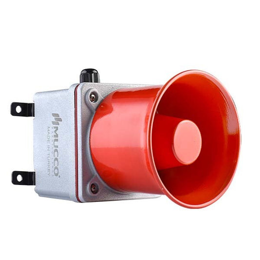 ES120 Heavy horn, die-cast metal, 7 tones, 85-250 V AC/DC.