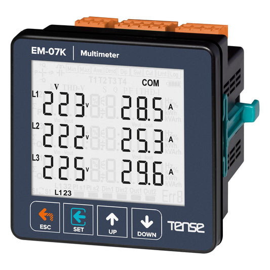 3-vaiheinen paneeliin asennettava RS485-jännite-taajuus-teho-energia-virta-yleismittari