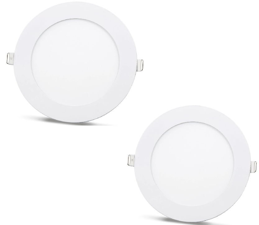 2 pcs - SLIM LED panel white 12W / 180Lm round recessed round (power supply included) 4000K YL10-1207