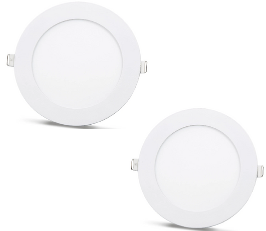 2 kpl - SLIM LED-paneeli kylmä valkoinen /6500K 18W / 1620Lm pyöreä upotettu pyöreä (virtalähde sisältyy) 6500K YL10-1800