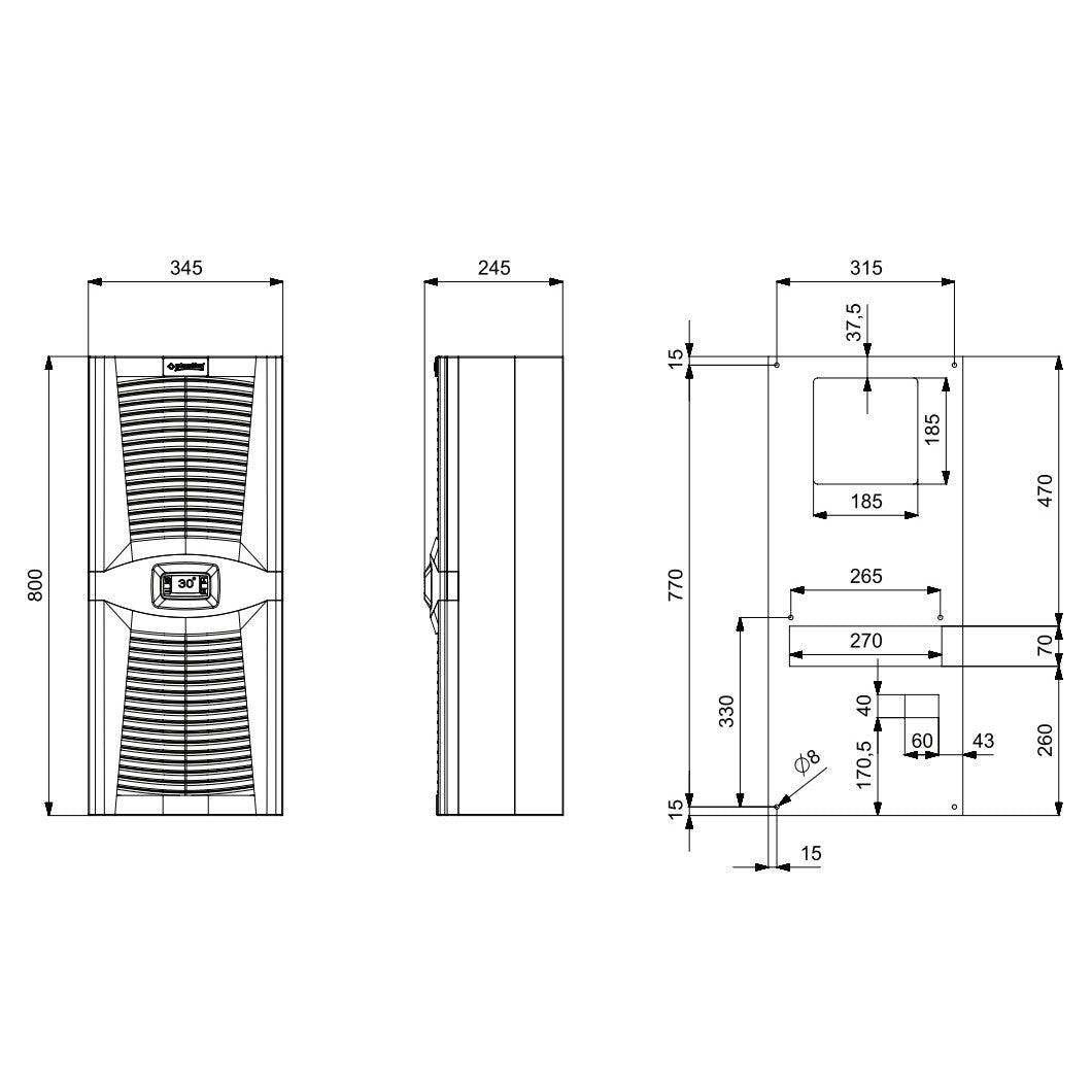 Air conditioner for distribution centers / Cooler 1100W, PAD1100.01, Plastim