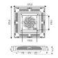 Ceiling fan, switchable fan, 560m3/h, 230VAC, 364x364x107mm, IP54, PTS5500