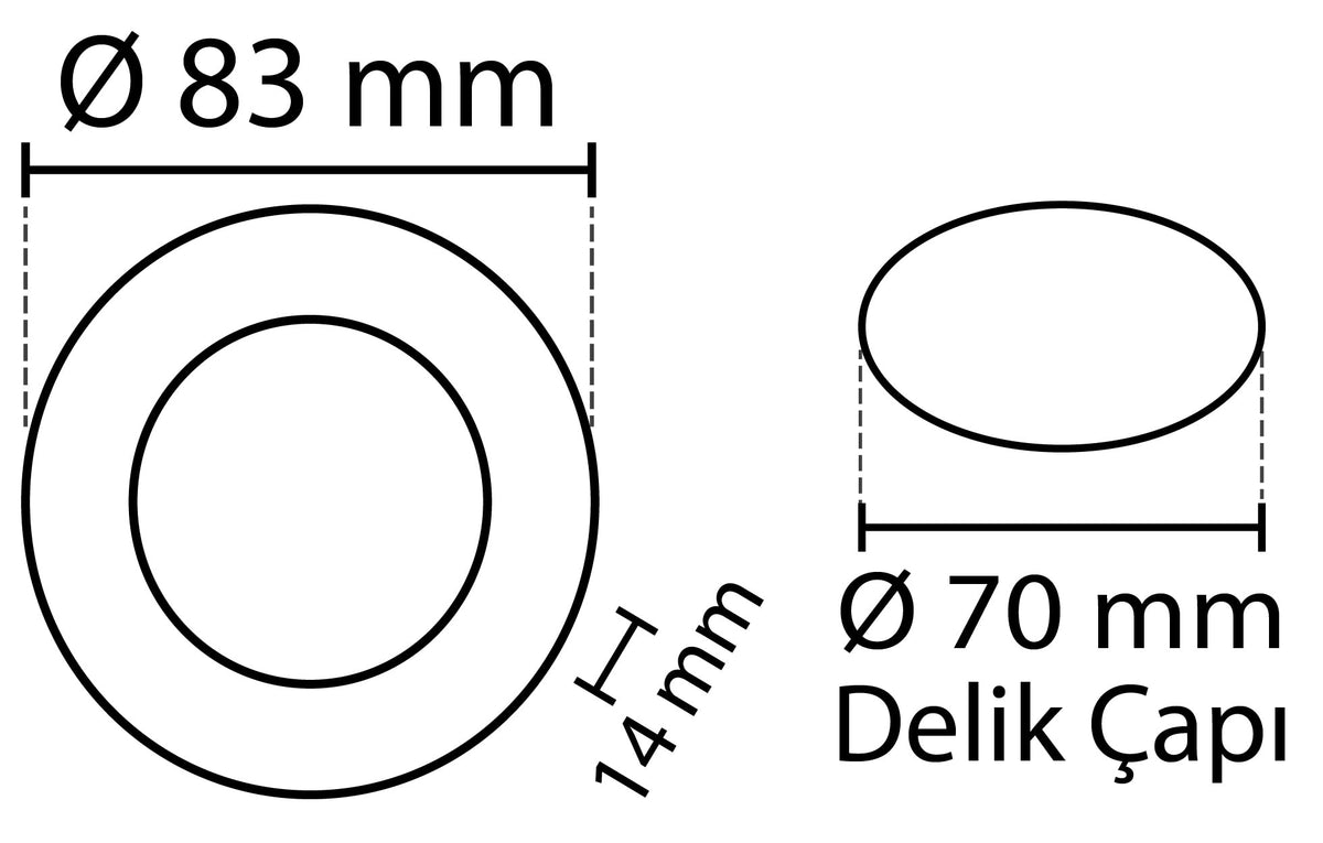 2 pcs - round LED panel 3W / 270Lm white round recessed (power supply included) 4000K YL10-0307