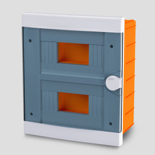 ARS modular switch cabinet 16 MOD (16 fuses), plastic flush-mounted switch cabinet, transparent door IP40, 341206