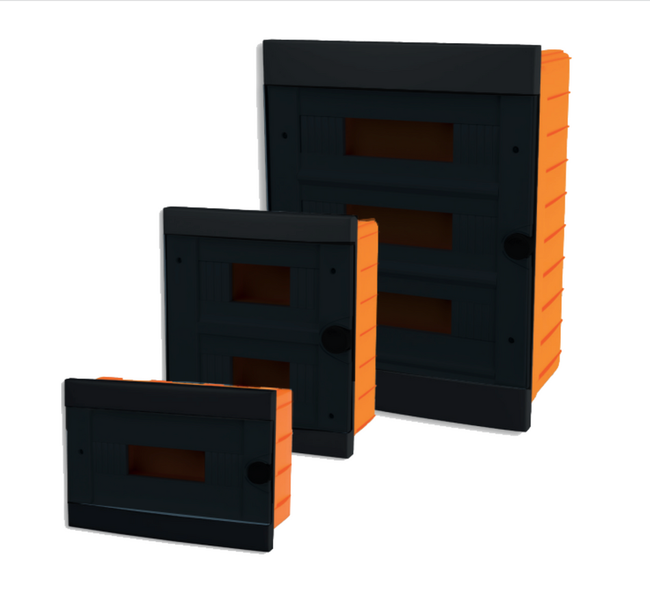 ARS Modulaarinen jakokaappi 24 MOD (24 sulaketta, 2x12), seinälle asennettava muovikaappi, läpinäkyvät ovet IP40, 342600