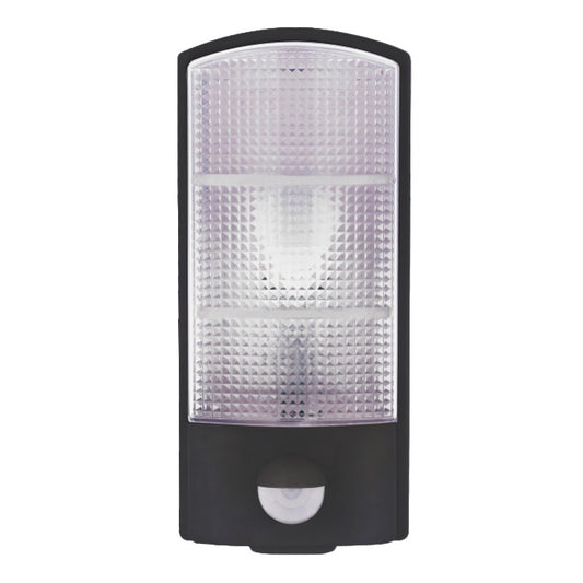 Black wall-mounted lamp E27 with PIR motion sensor
