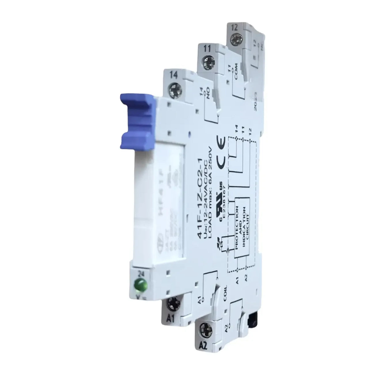 Separate auxiliary relay Relay module - socket + relay for din rail, 6 A, NO+NC