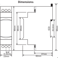 Three-phase monitoring/protection relay for phase failure/asymmetry/overvoltage monitoring.