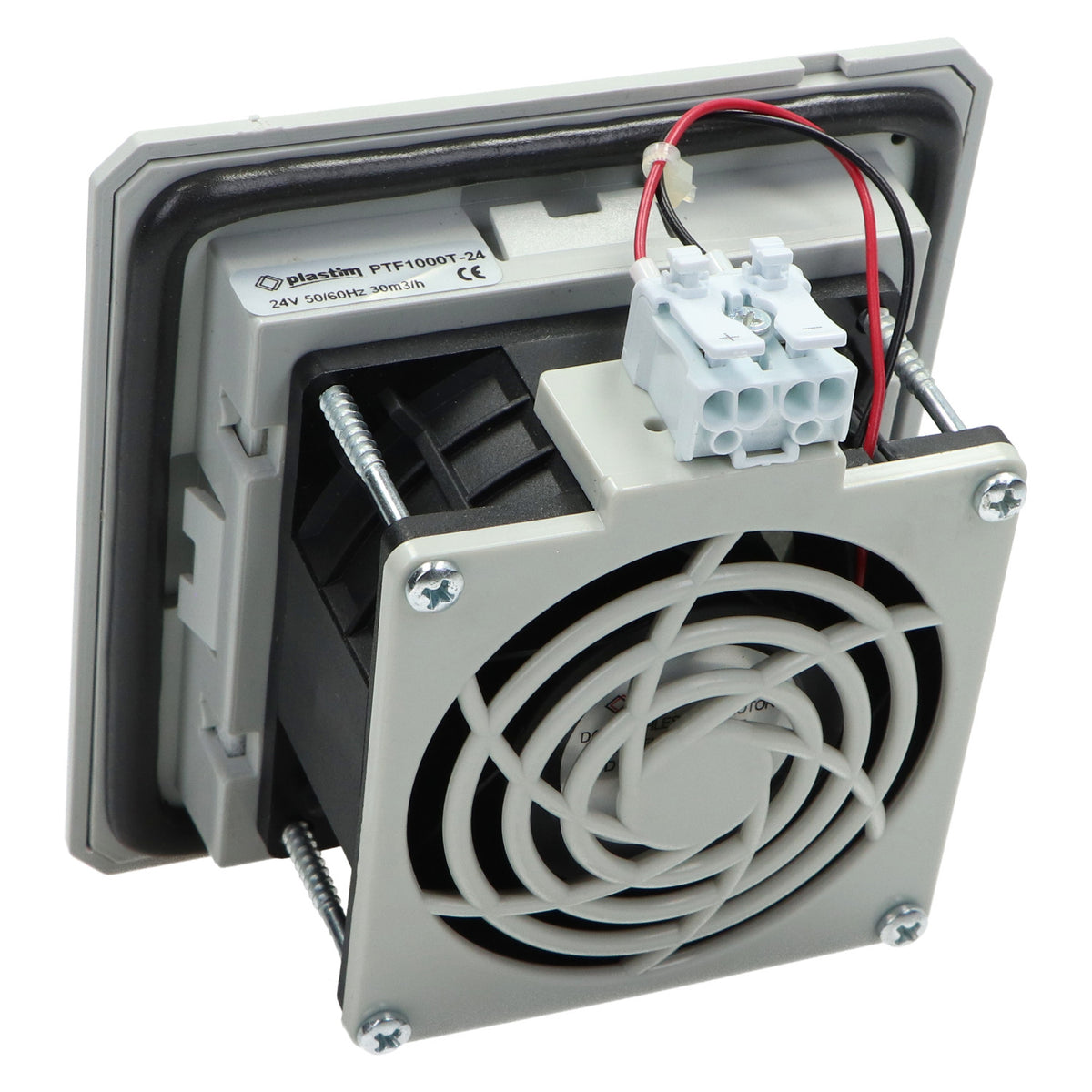 Puhallin suodattimella + pesuripuristin, 30 (41) m3/h, 120x120, 230V 50/60Hz IP54 PTF1000T Plastim