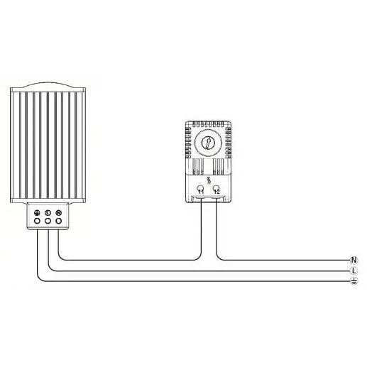Resistive control cabinet heater with fan 500W, PFHT500, PLASTIM