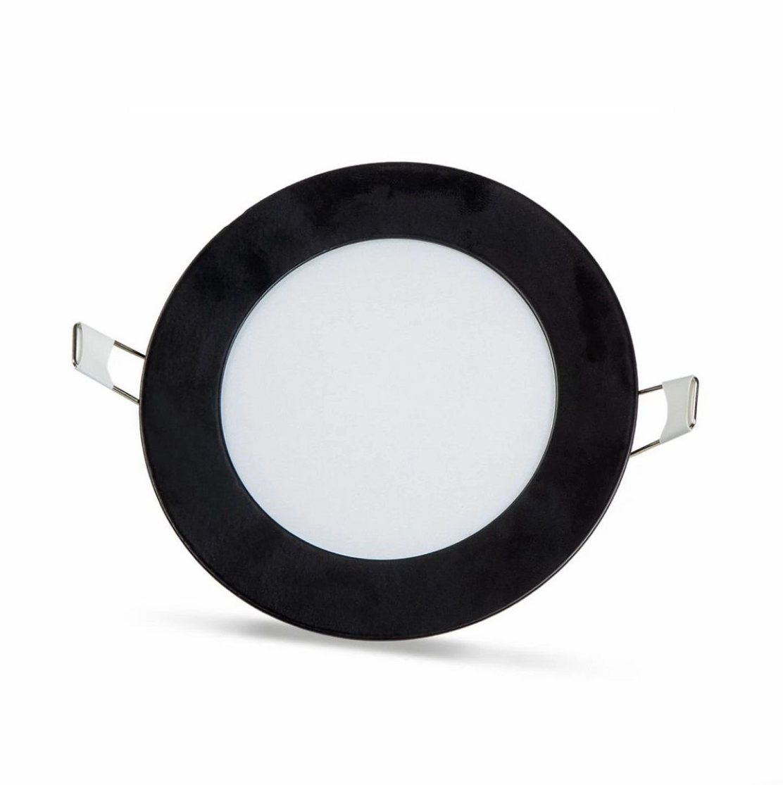 2 kpl - pyöreä LED-paneeli 6W / 540Lm kylmänvalkoinen musta kehys pyöreä upotettu (virtalähde sisältyy) 6500K YL10-0600-S