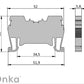 ONKA 2.5mm2 spring rail connector DIN rail connector 2-wire gray, 1020016