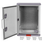 Plastic enclosure IP 67, with grey door, 350x250x150 mm.