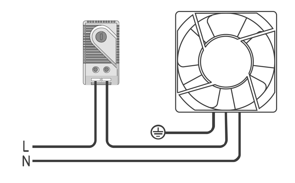 Bimetallic cooling thermostat NO contact, range 0-60°C - temperature switches
